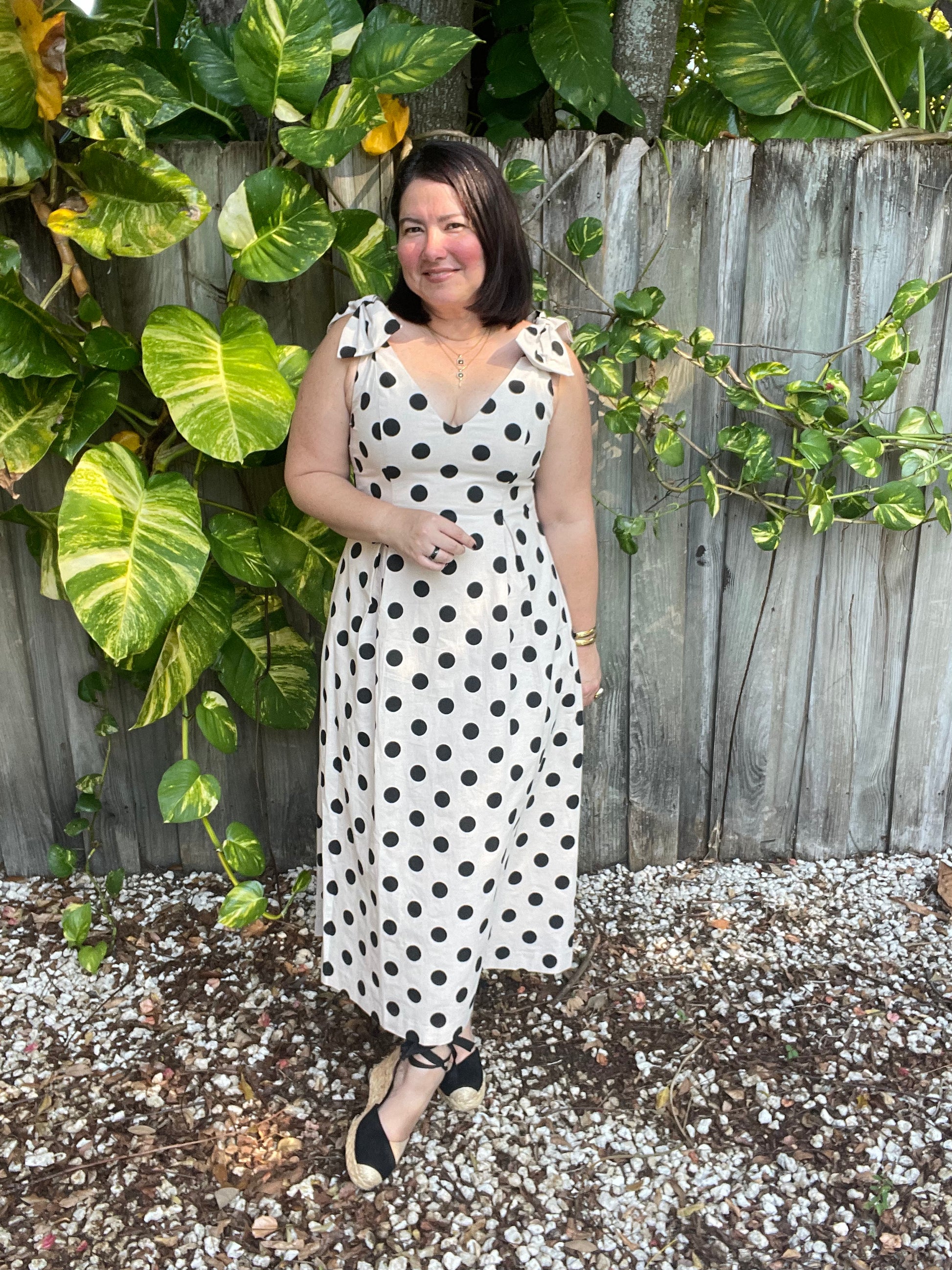 Dot Affair Linen Midi Dress