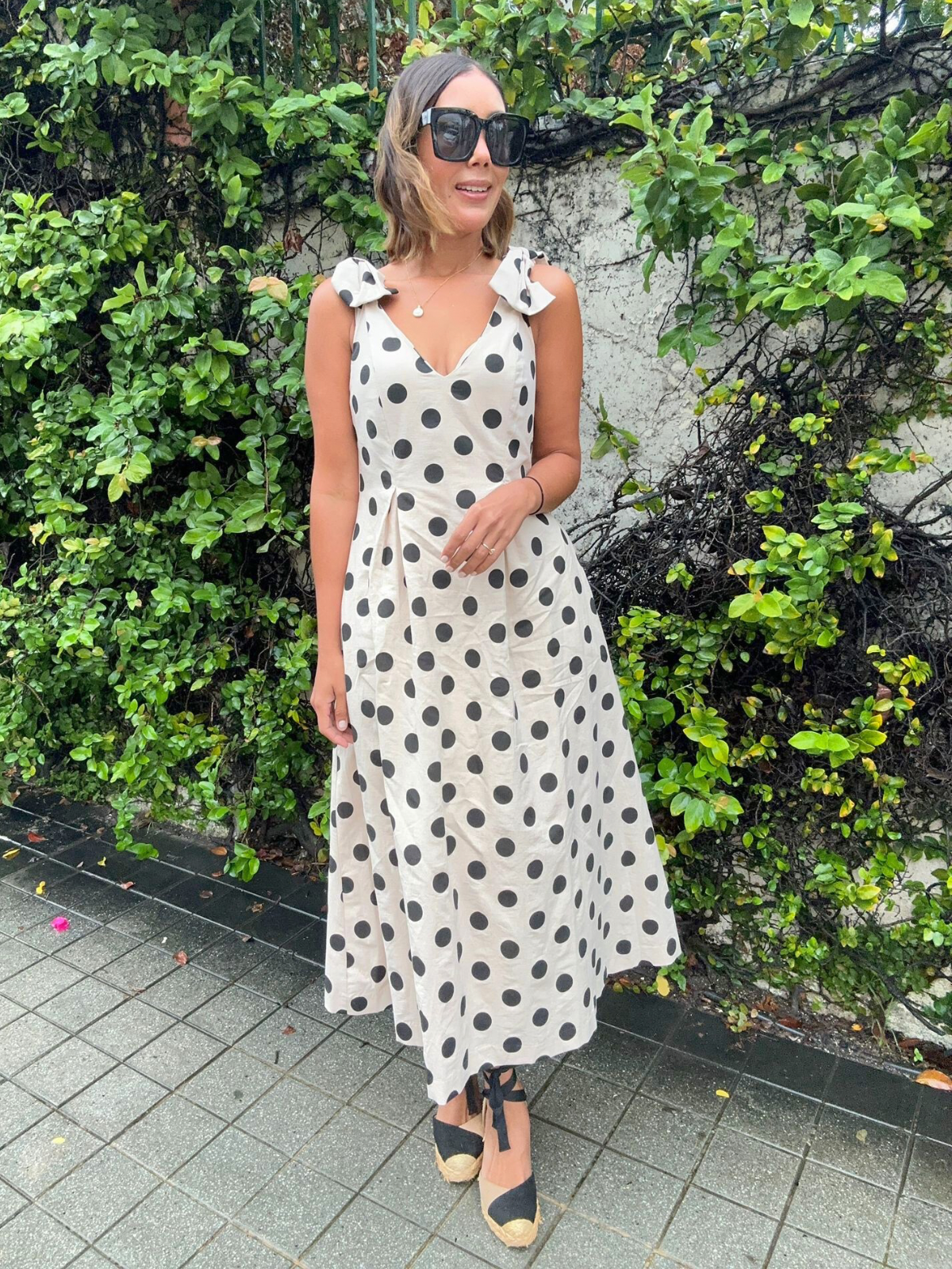 Dot Affair Linen Midi Dress