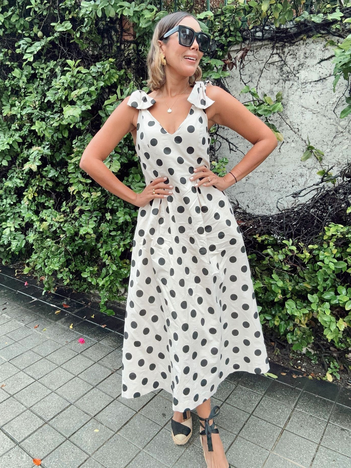 Dot Affair Linen Midi Dress