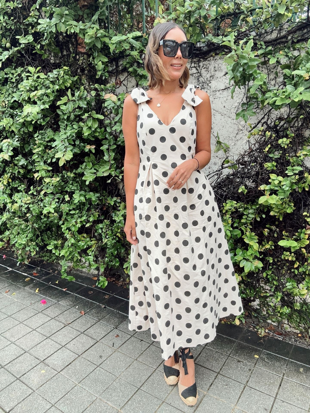 Dot Affair Linen Midi Dress