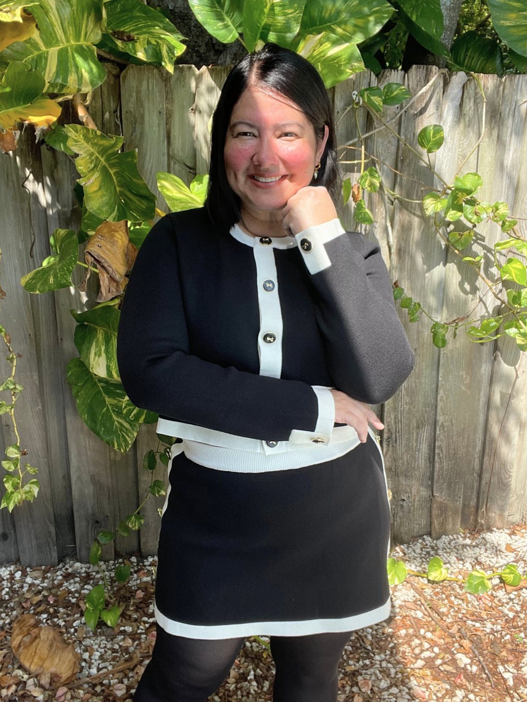 The Charlotte Contrast Trim Crop Cardigan and Mini Skirt Set