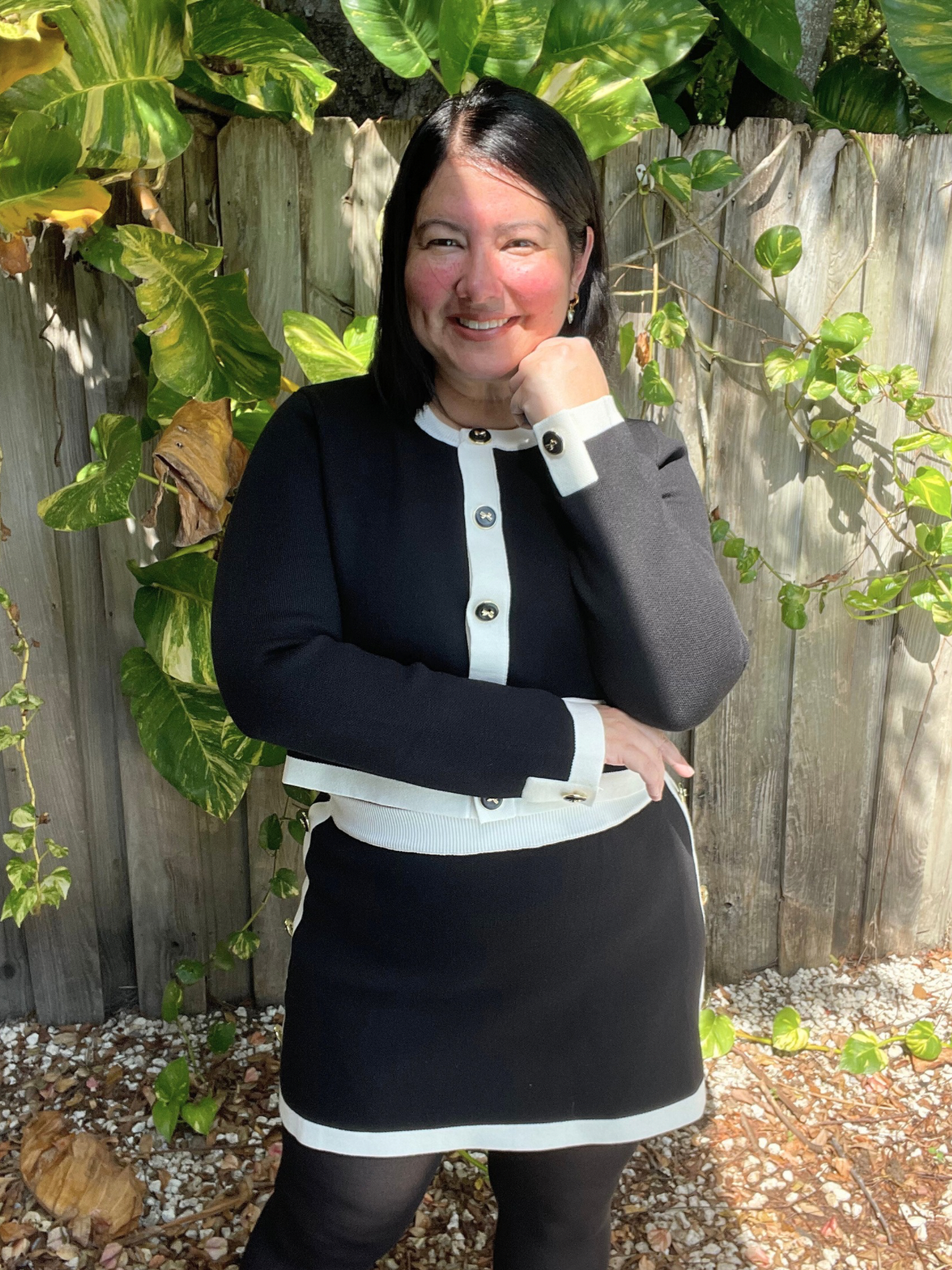 The Charlotte Contrast Trim Crop Cardigan and Mini Skirt Set