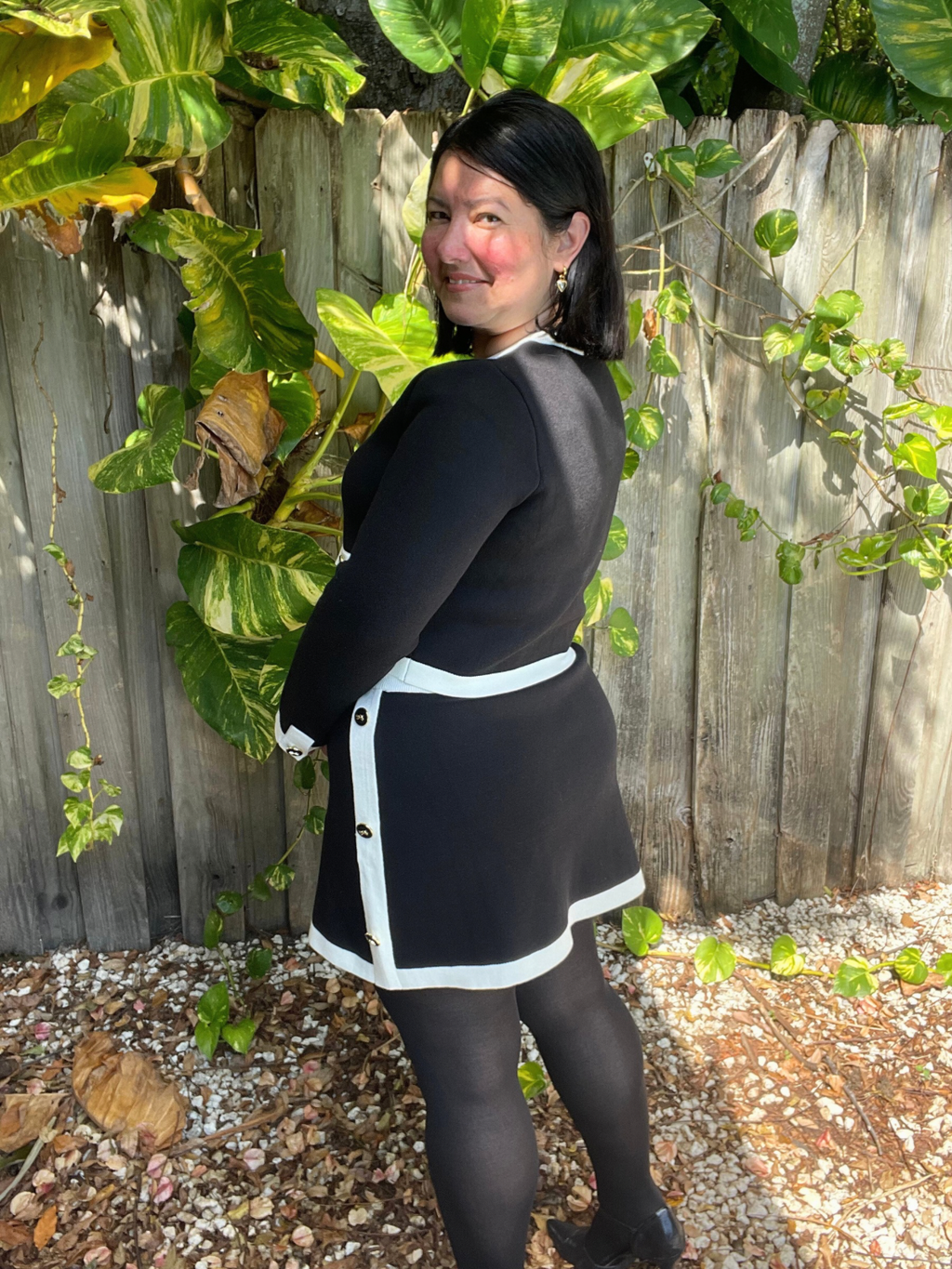 The Charlotte Contrast Trim Crop Cardigan and Mini Skirt Set