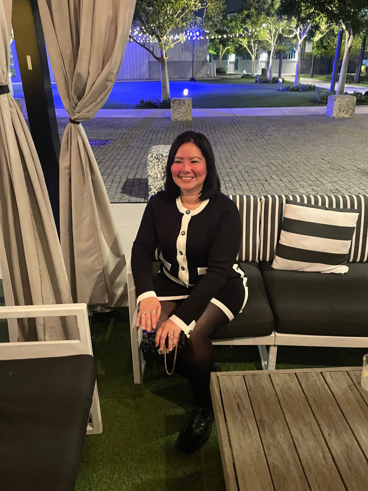 The Charlotte Contrast Trim Crop Cardigan and Mini Skirt Set