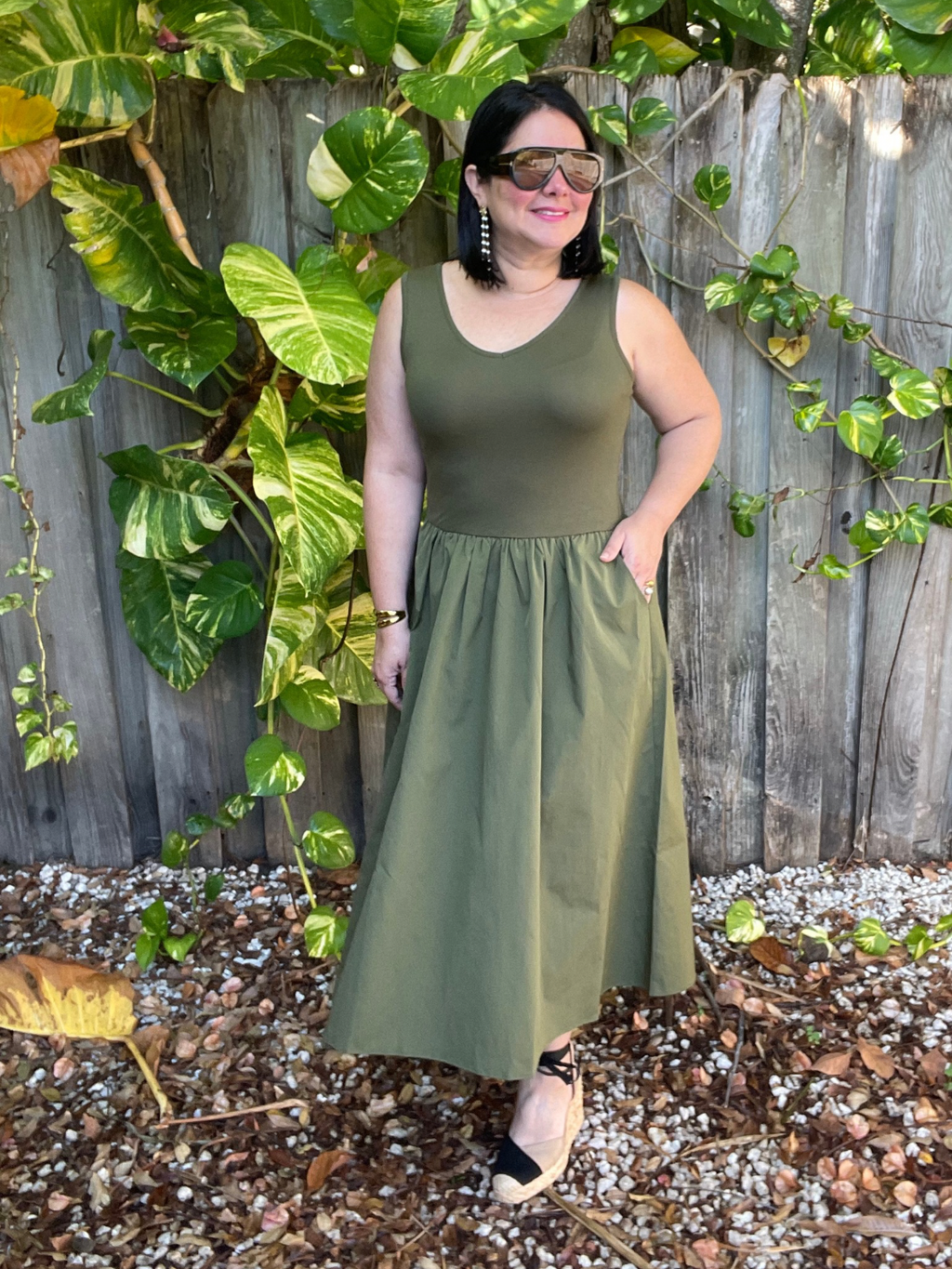 Chic in Olive Midi Dress