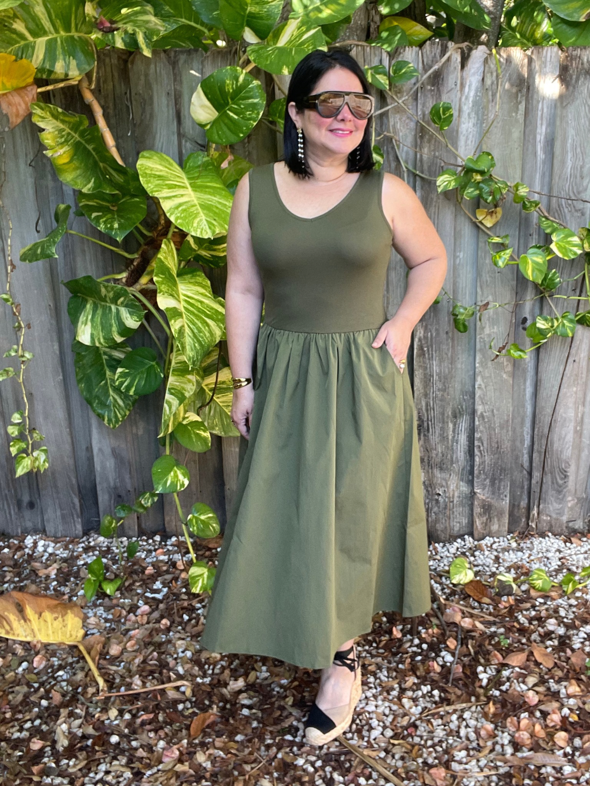 Chic in Olive Midi Dress