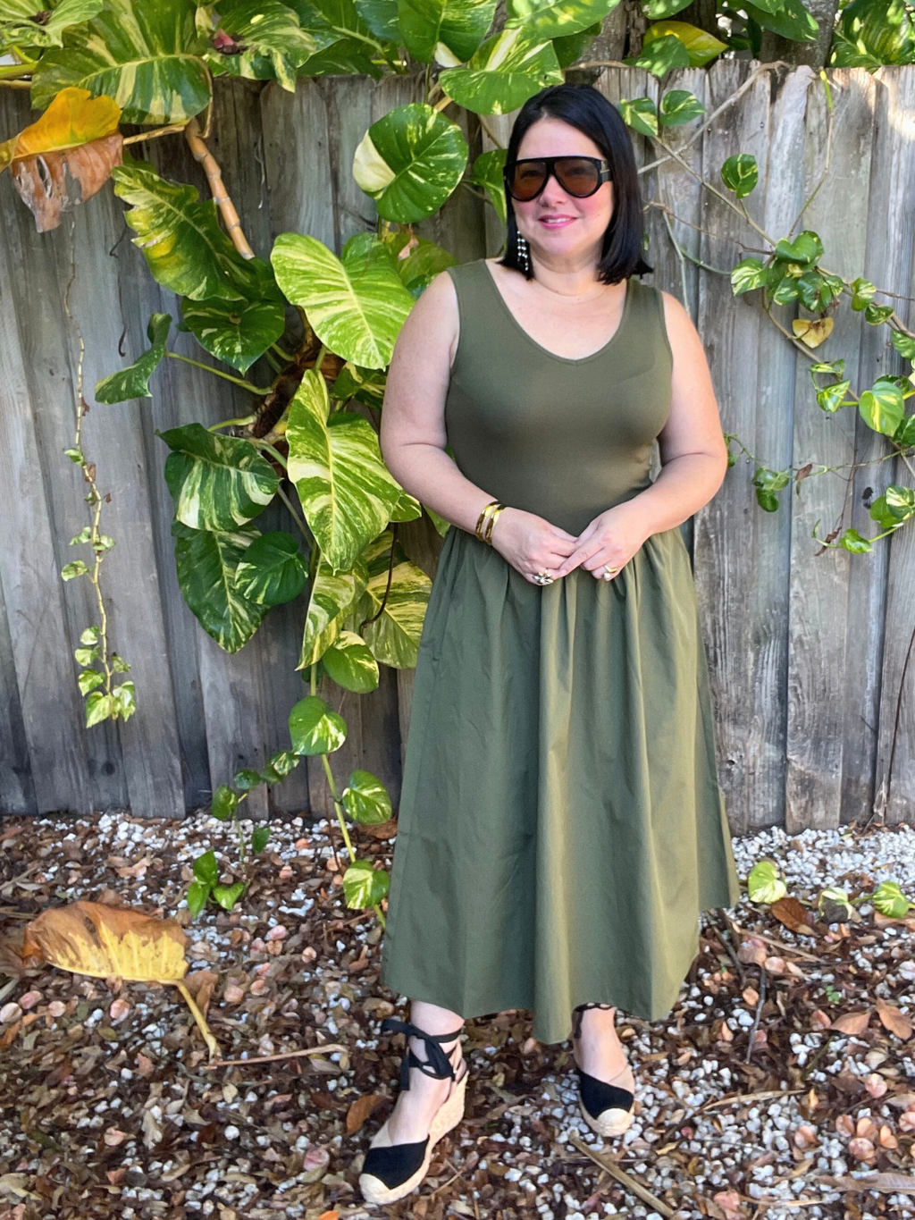 Chic in Olive Midi Dress