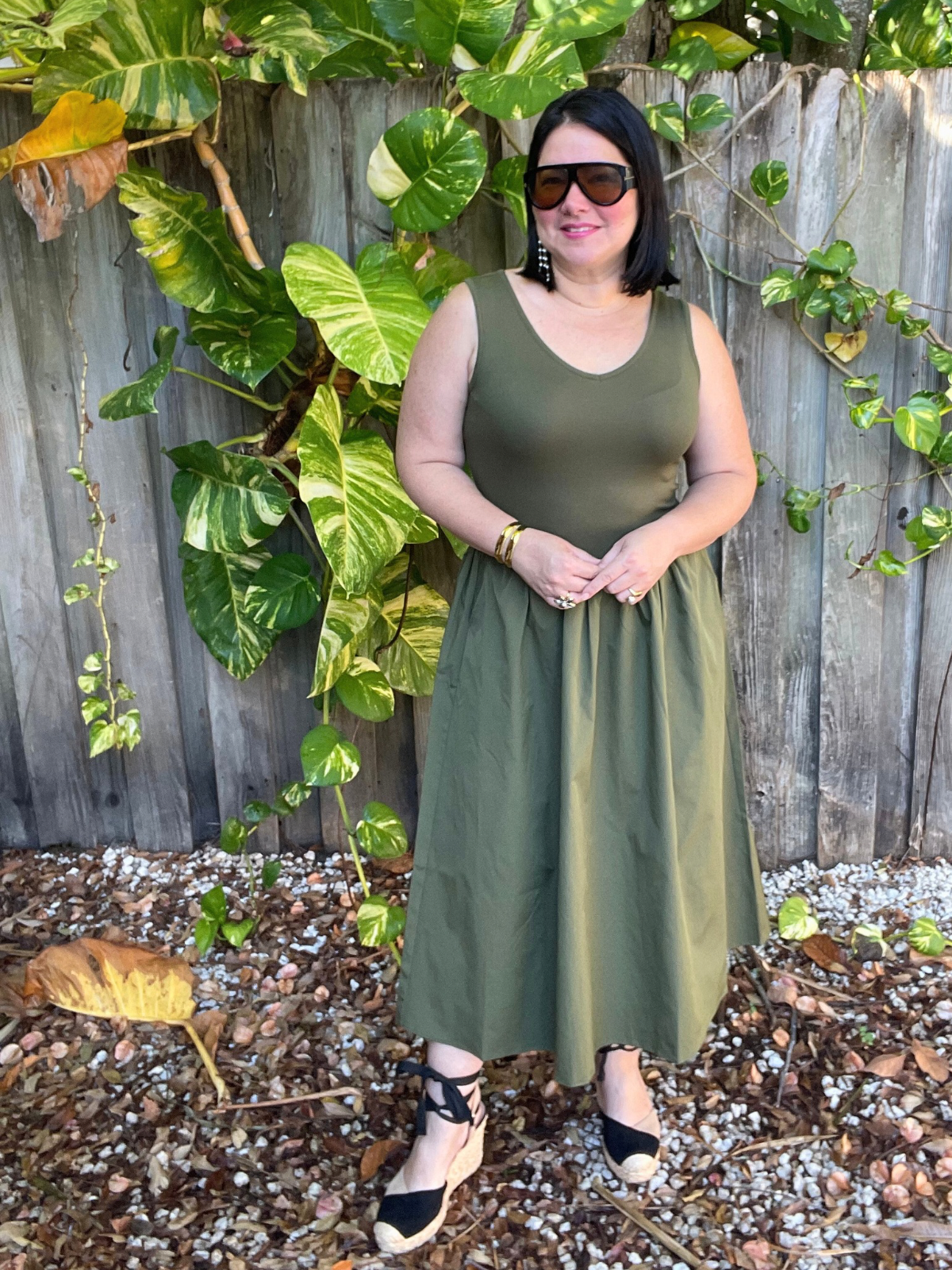 Chic in Olive Midi Dress