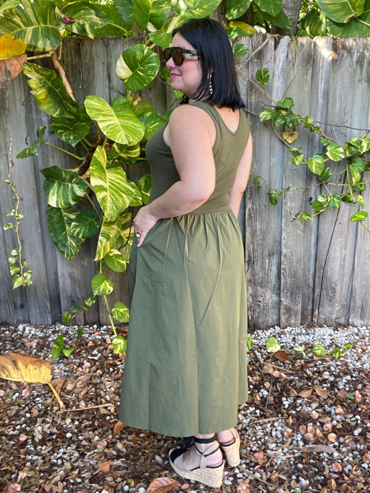 Chic in Olive Midi Dress