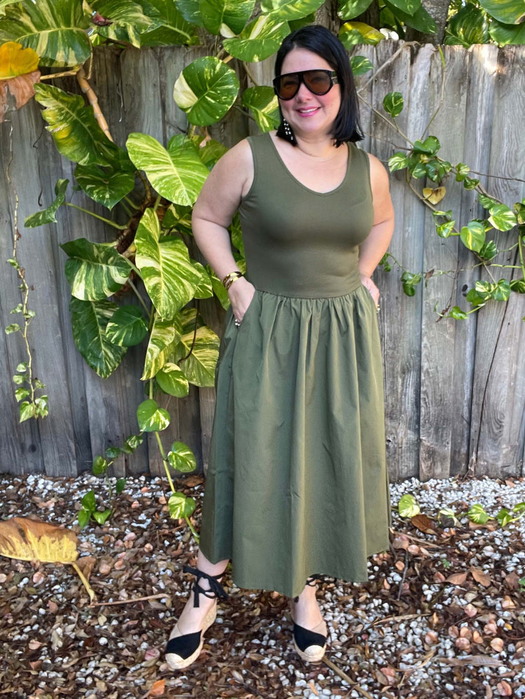 Chic in Olive Midi Dress