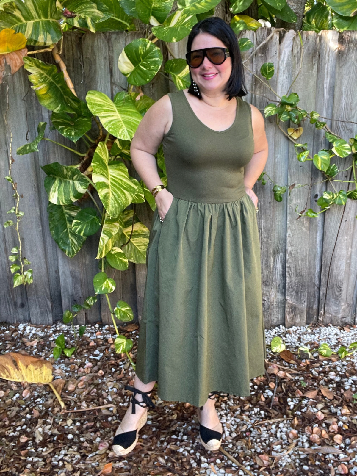 Chic in Olive Midi Dress