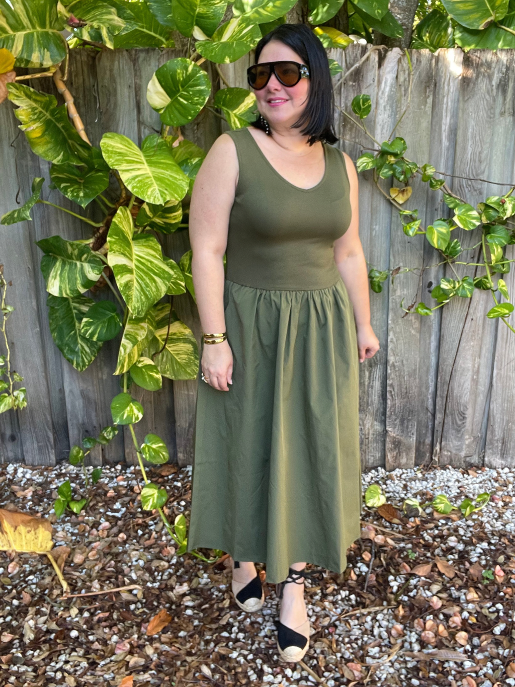 Chic in Olive Midi Dress