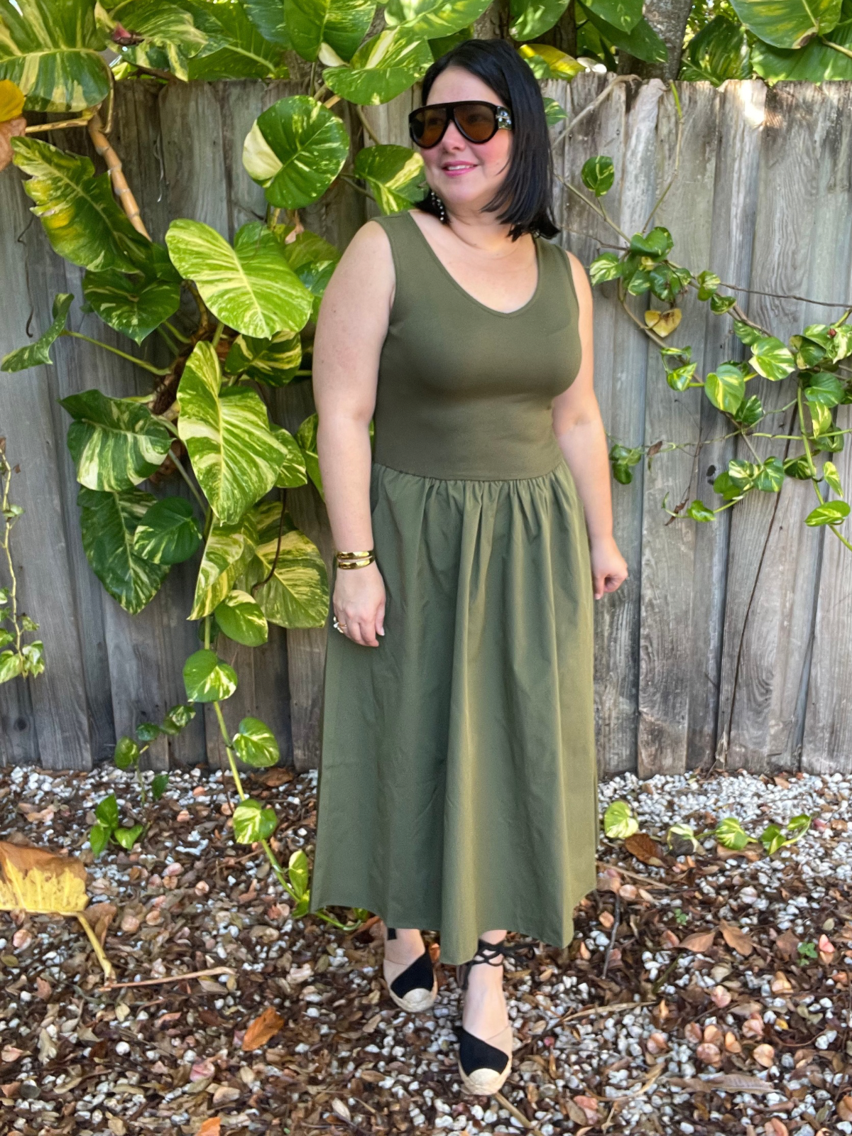 Chic in Olive Midi Dress