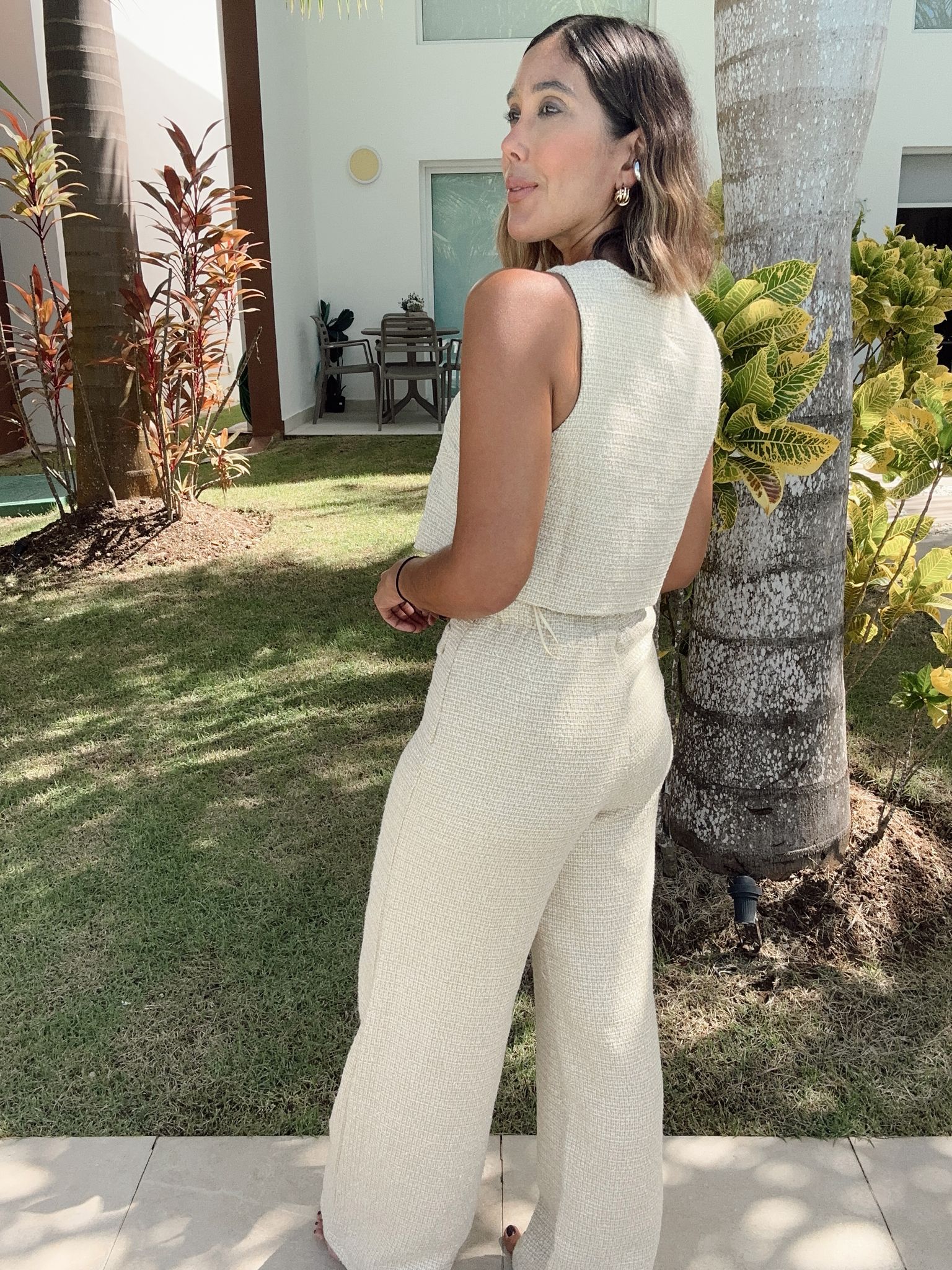 The Curated Closet Cropped Top & Wide Leg Pants Set