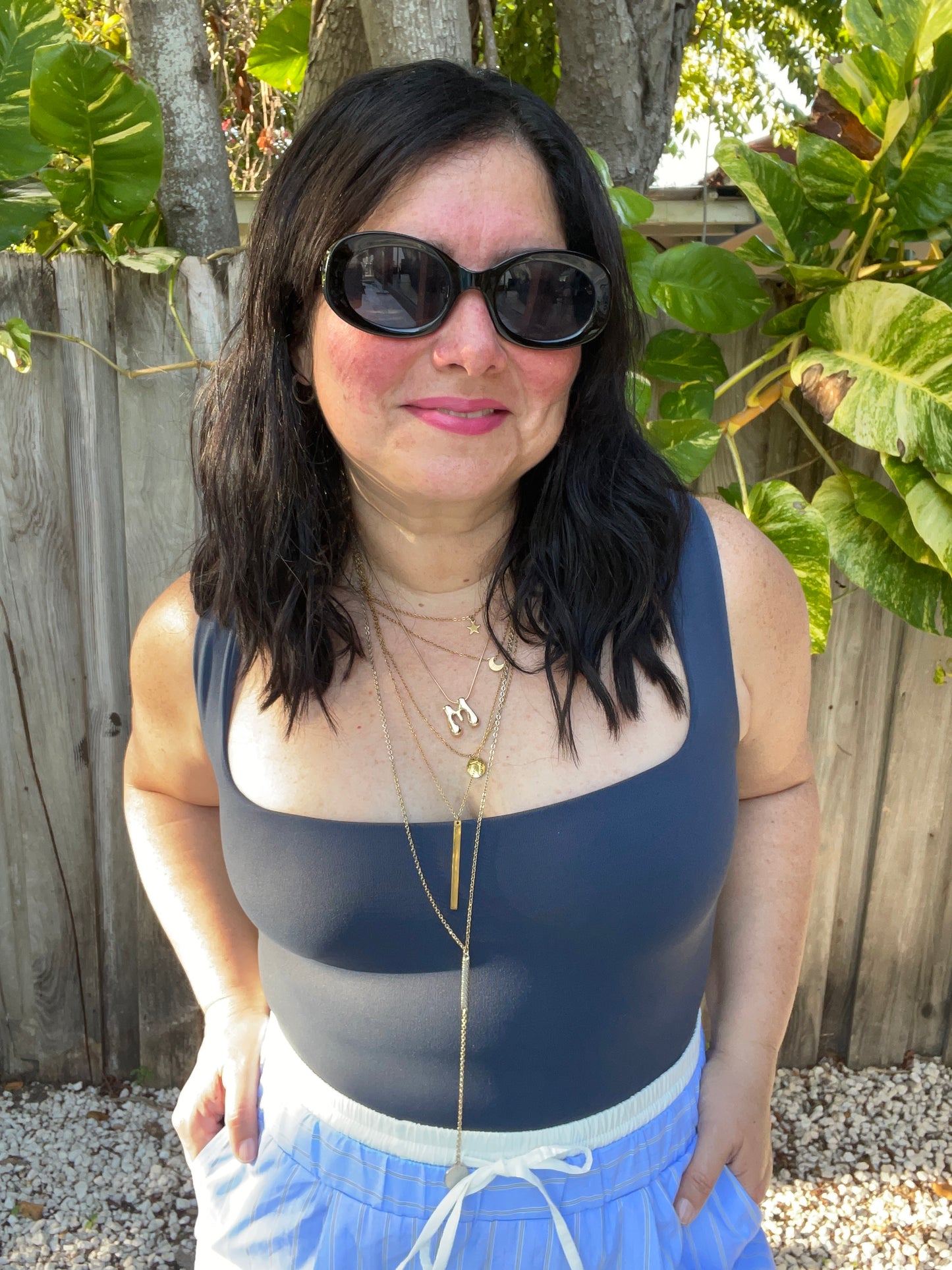 Squareneck Tank Solid Bodysuit