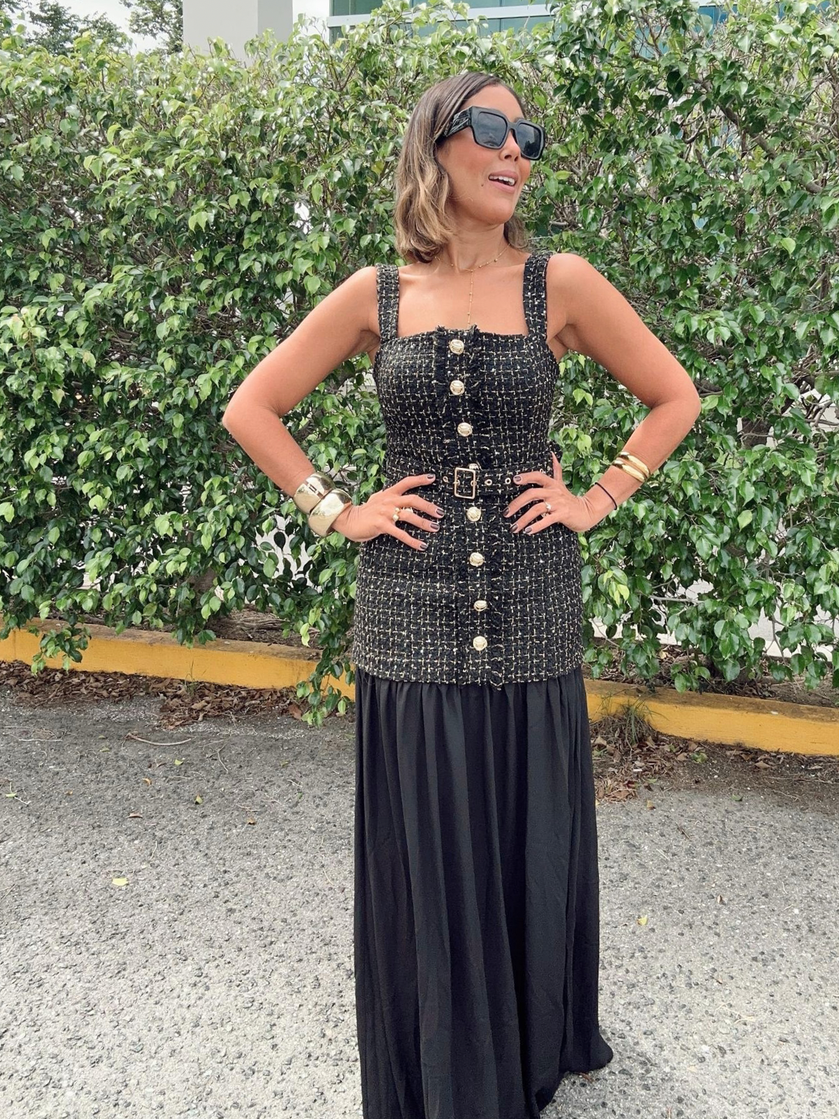 The Glam Couture Tweed Maxi Dress