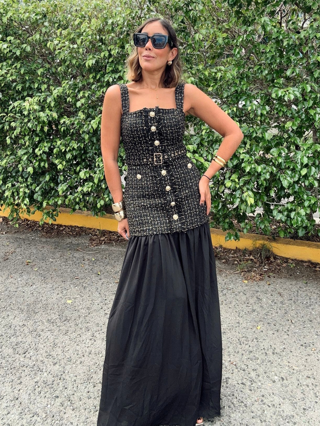 The Glam Couture Tweed Maxi Dress