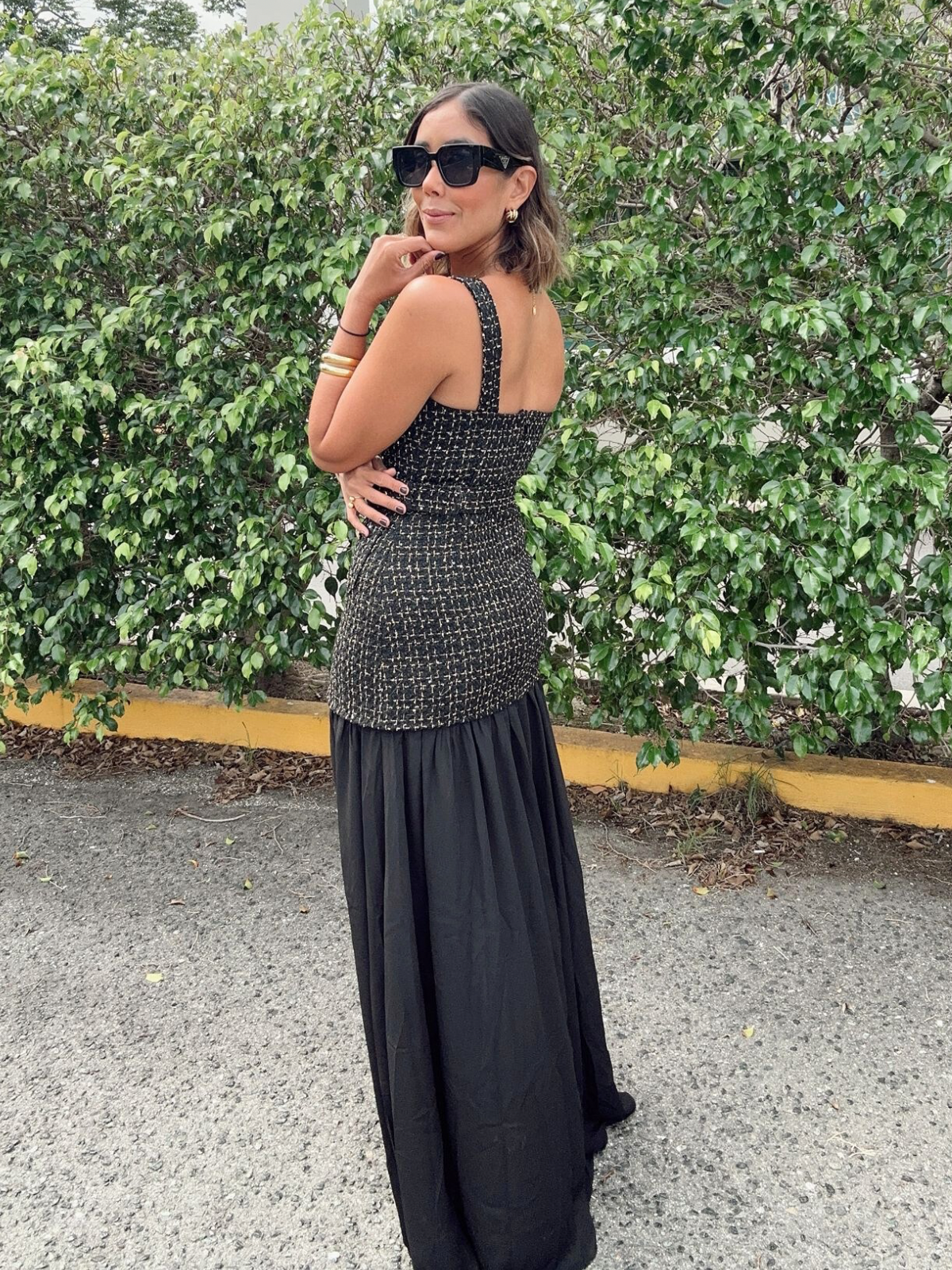 The Glam Couture Tweed Maxi Dress