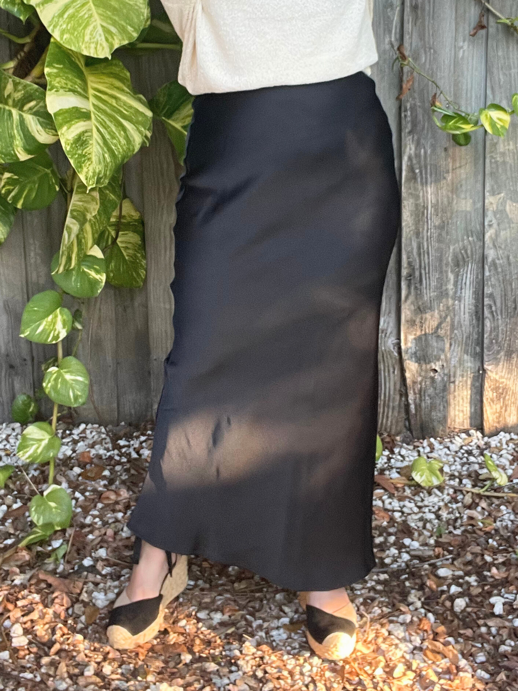 The Classic and Effortless Satin Midi Skirt