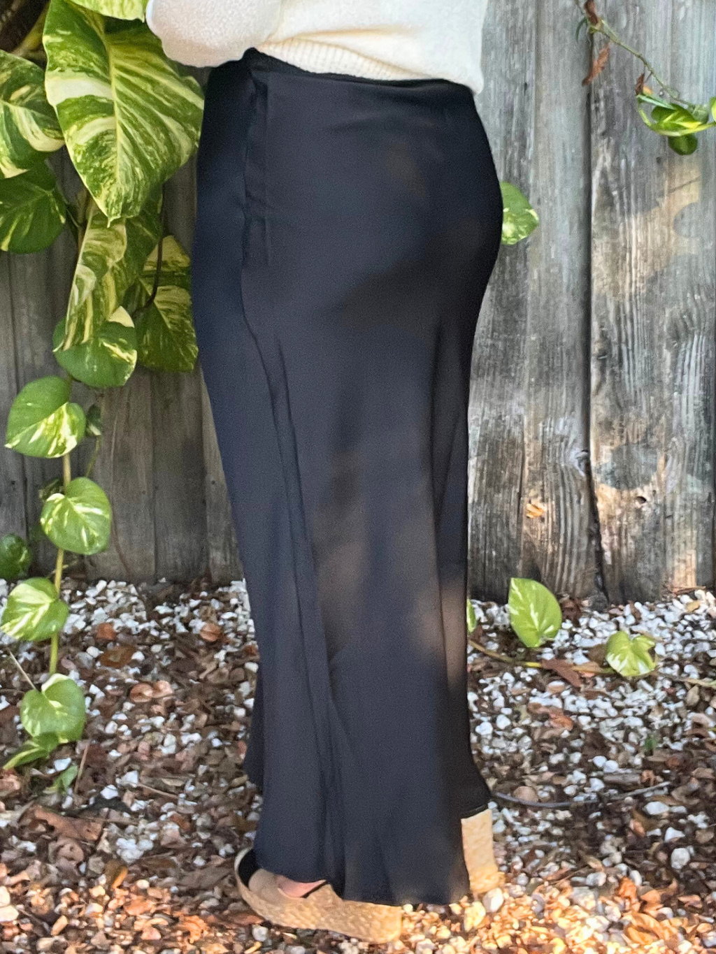 The Classic and Effortless Satin Midi Skirt