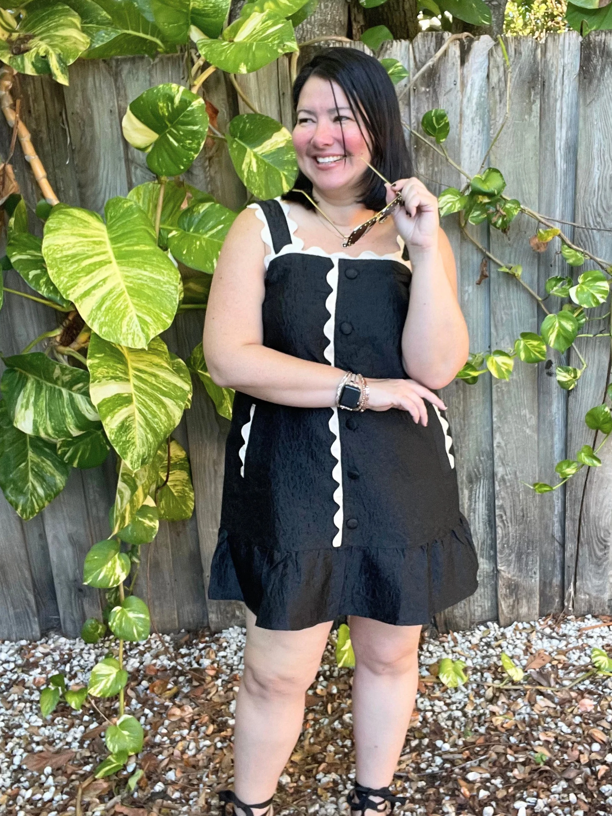 The Playful Contrast Ruffle Mini Dress