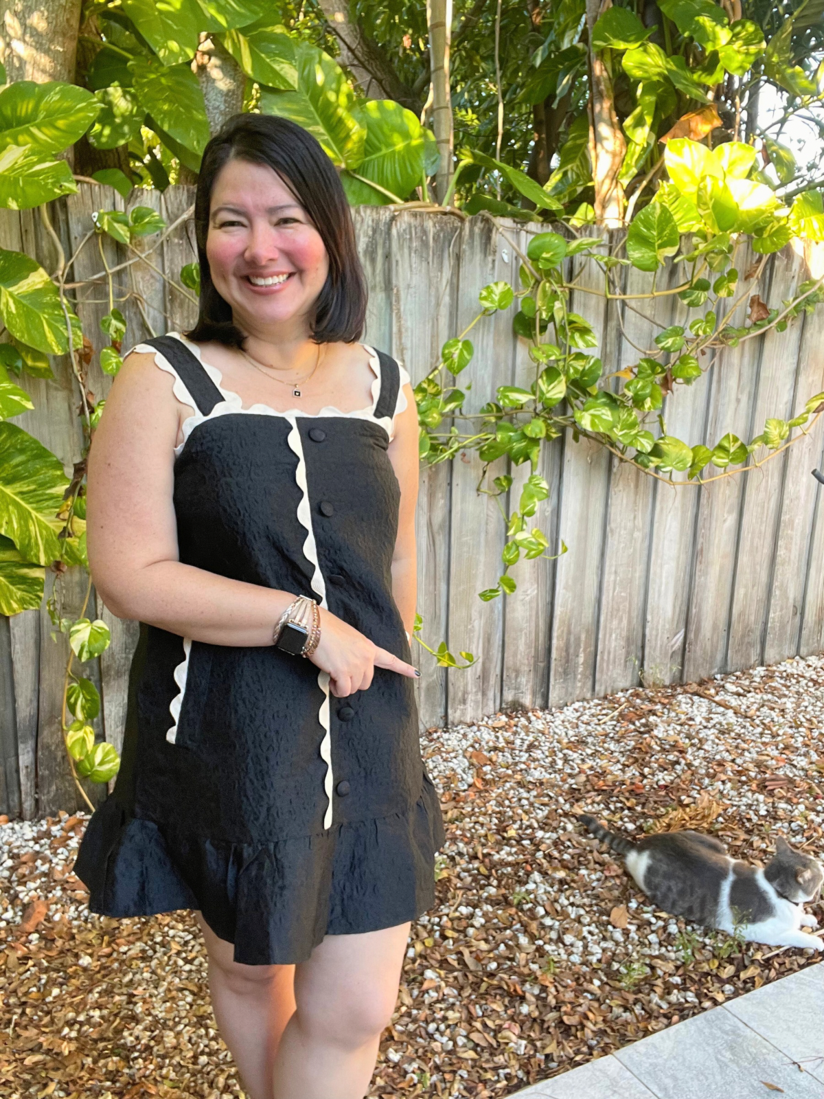 The Playful Contrast Ruffle Mini Dress