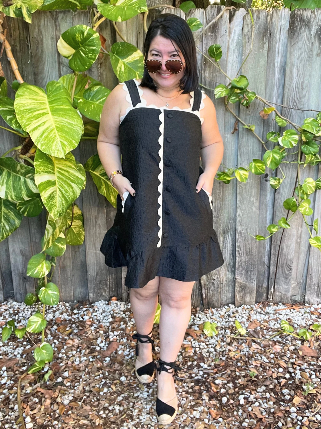 The Playful Contrast Ruffle Mini Dress