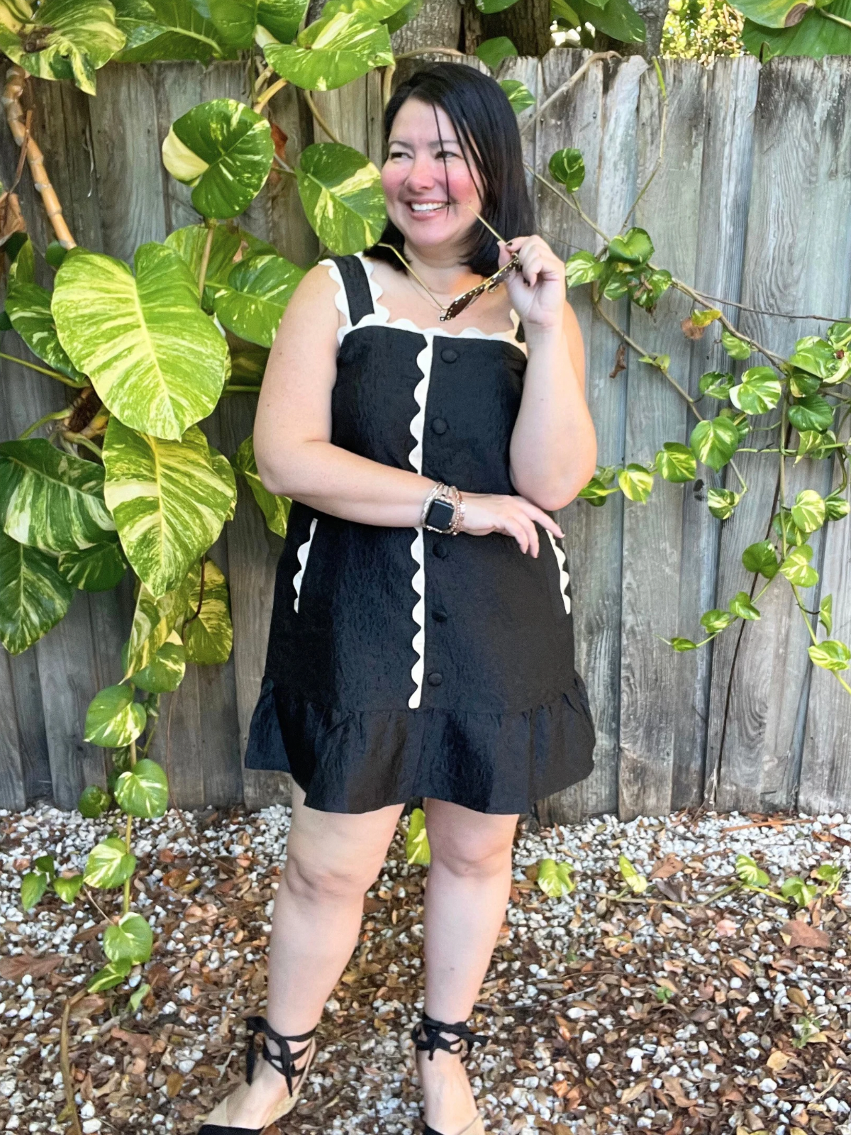 The Playful Contrast Ruffle Mini Dress