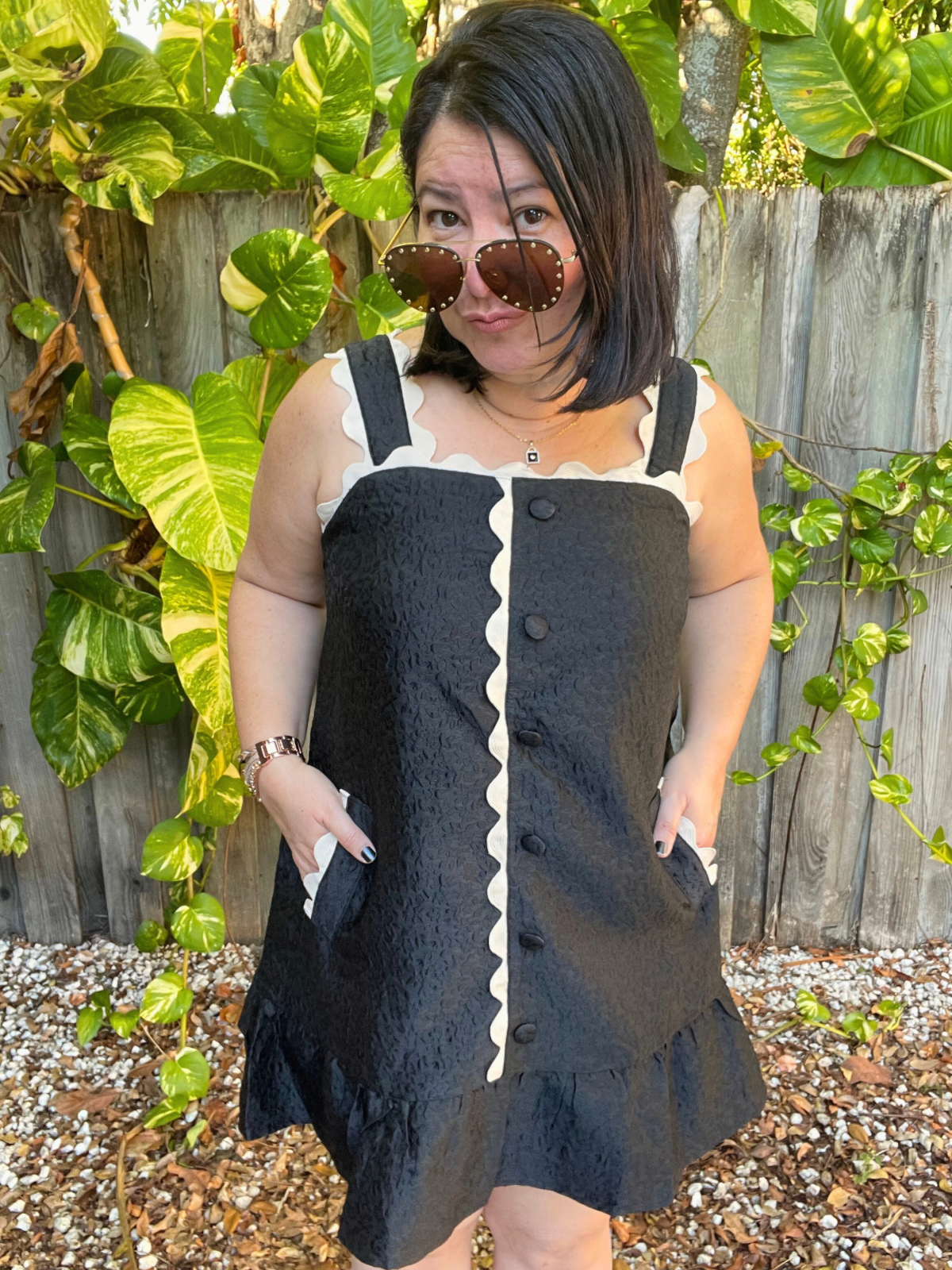 The Playful Contrast Ruffle Mini Dress