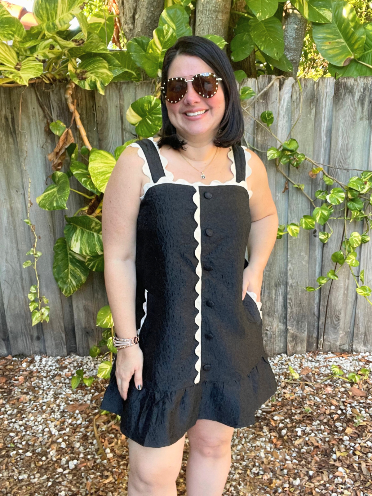 The Playful Contrast Ruffle Mini Dress