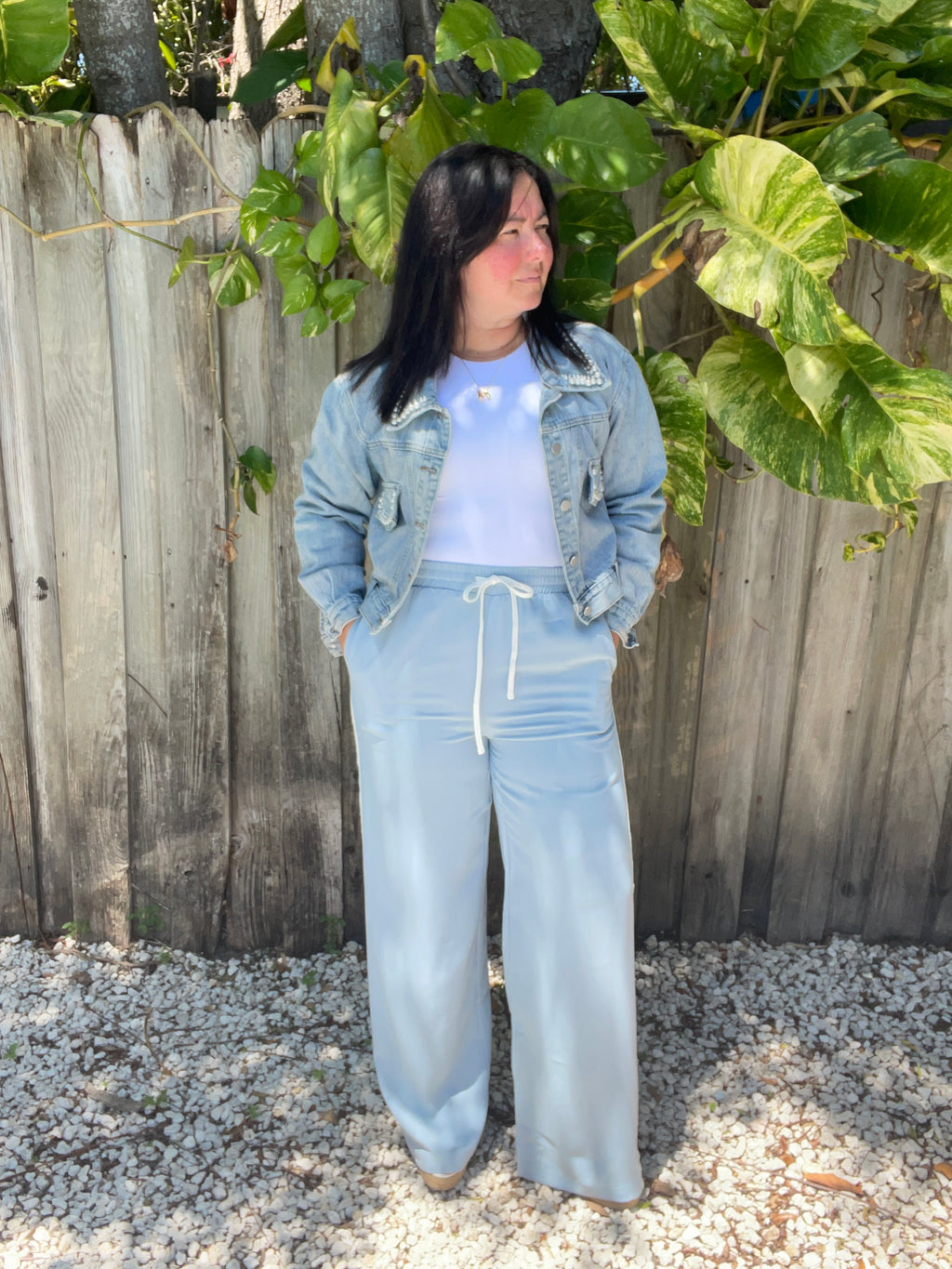 Coco and Sky Striped Wide Leg Pants