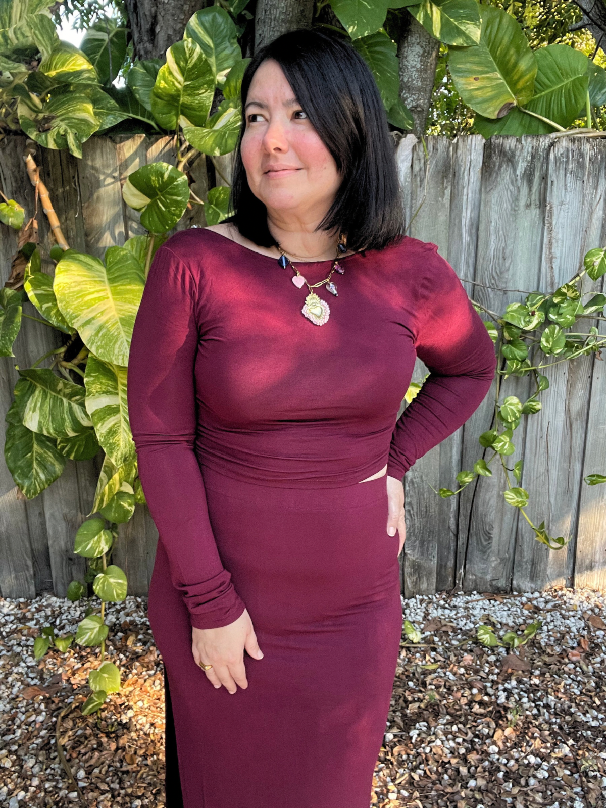 Midnight Kiss Crop Top and Maxi Skirt Set