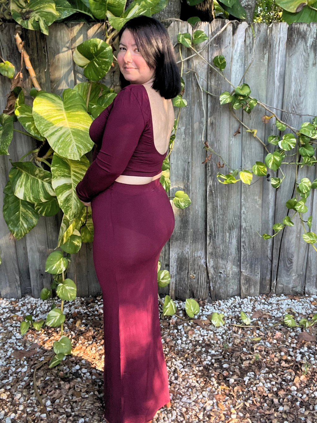 Midnight Kiss Crop Top and Maxi Skirt Set