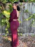 Midnight Kiss Crop Top and Maxi Skirt Set