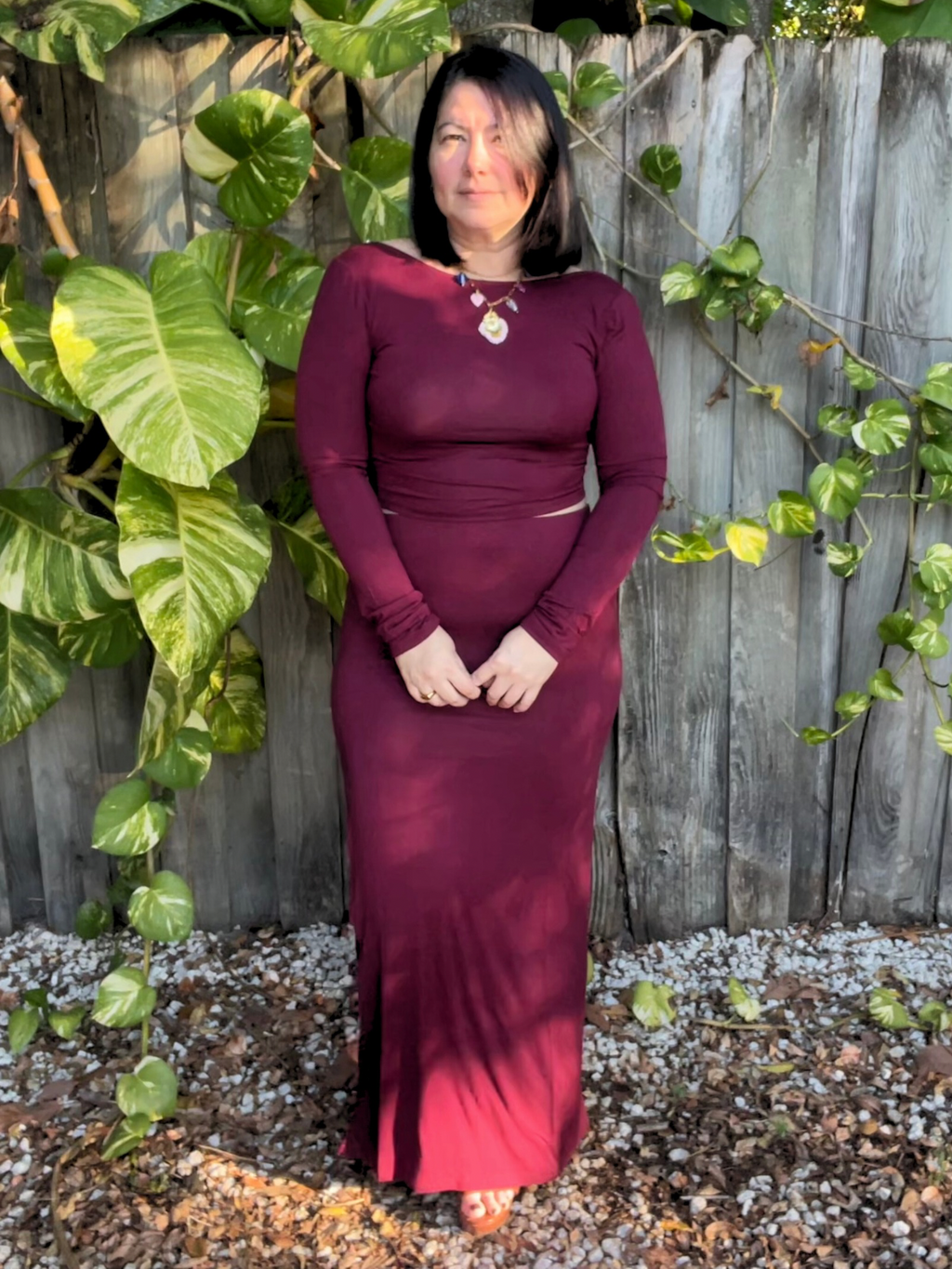 Midnight Kiss Crop Top and Maxi Skirt Set