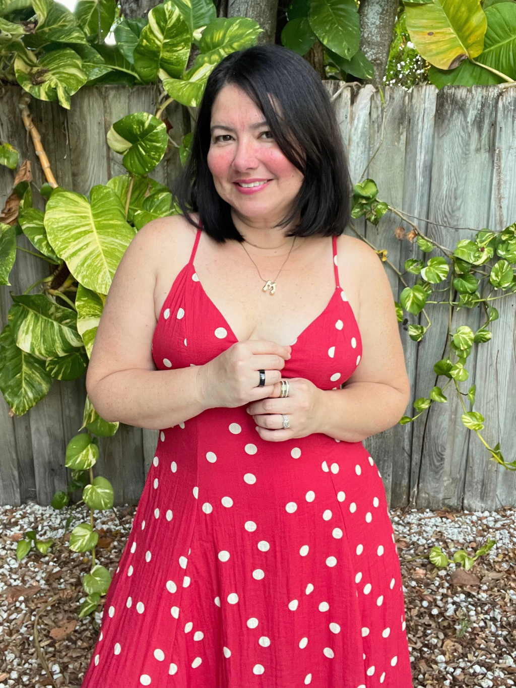 Red Charm Open Back Midi Dress