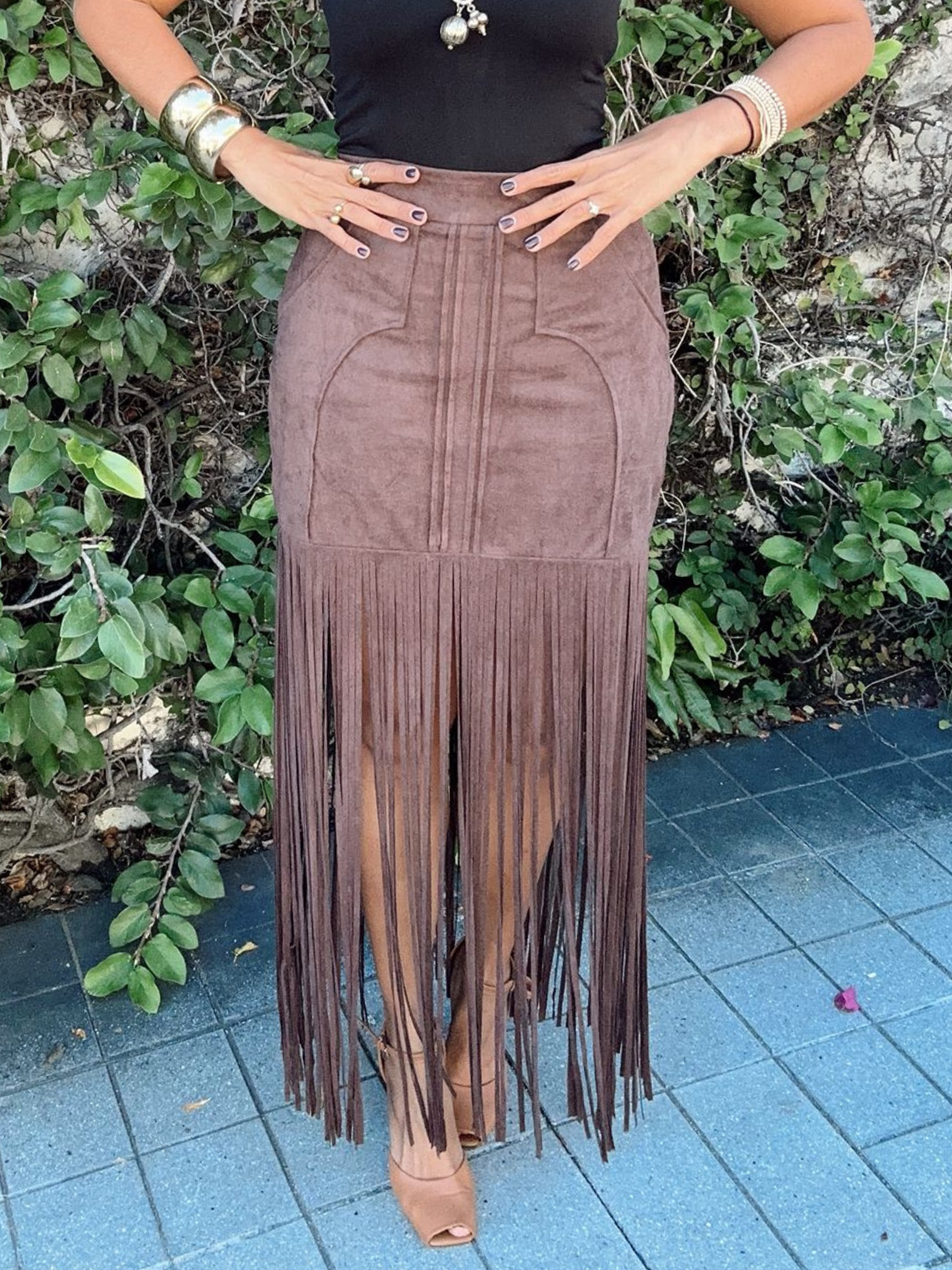 The Outlaw Elegance Fringe Maxi Skirt