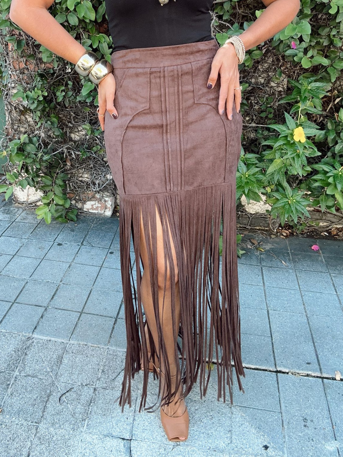 The Outlaw Elegance Fringe Maxi Skirt