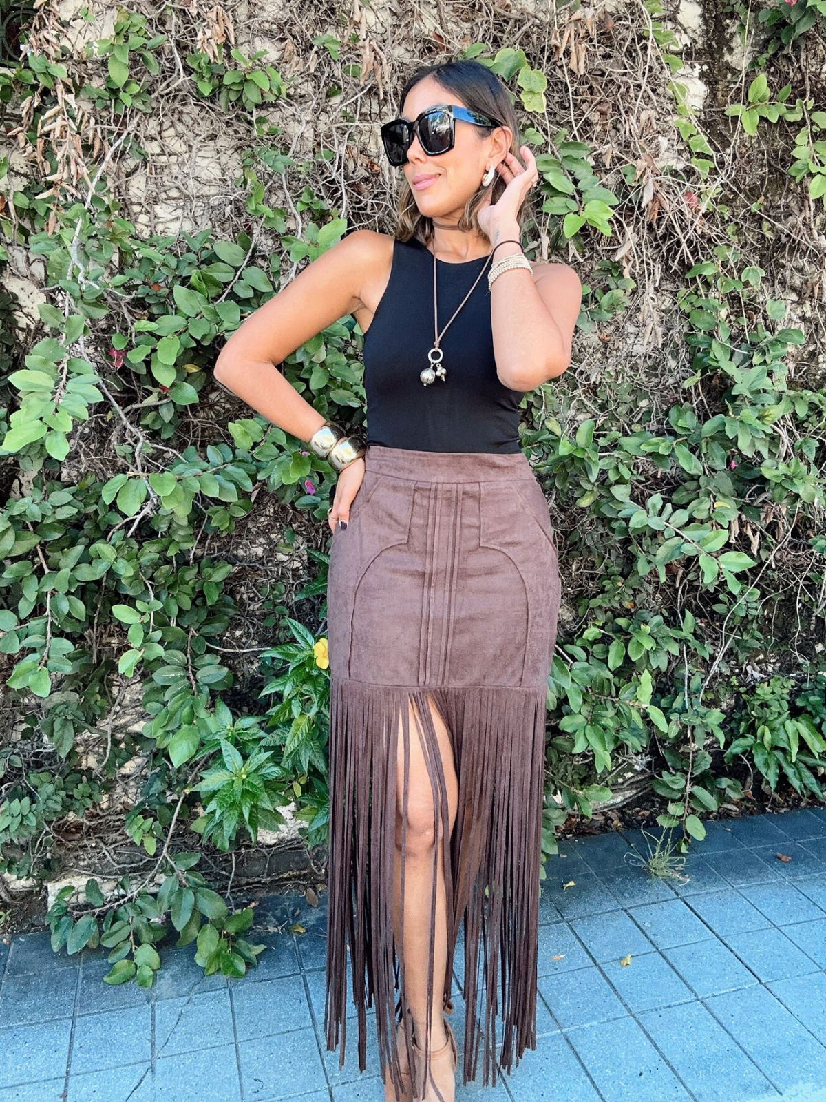 The Outlaw Elegance Fringe Maxi Skirt