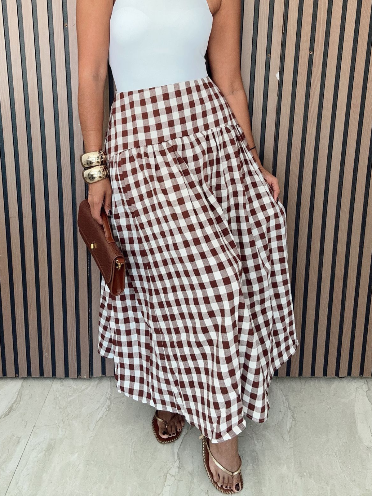 The Country Manor Gingham Maxi Skirt