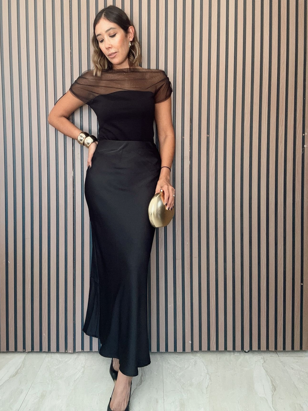 The Classic and Effortless Satin Midi Skirt