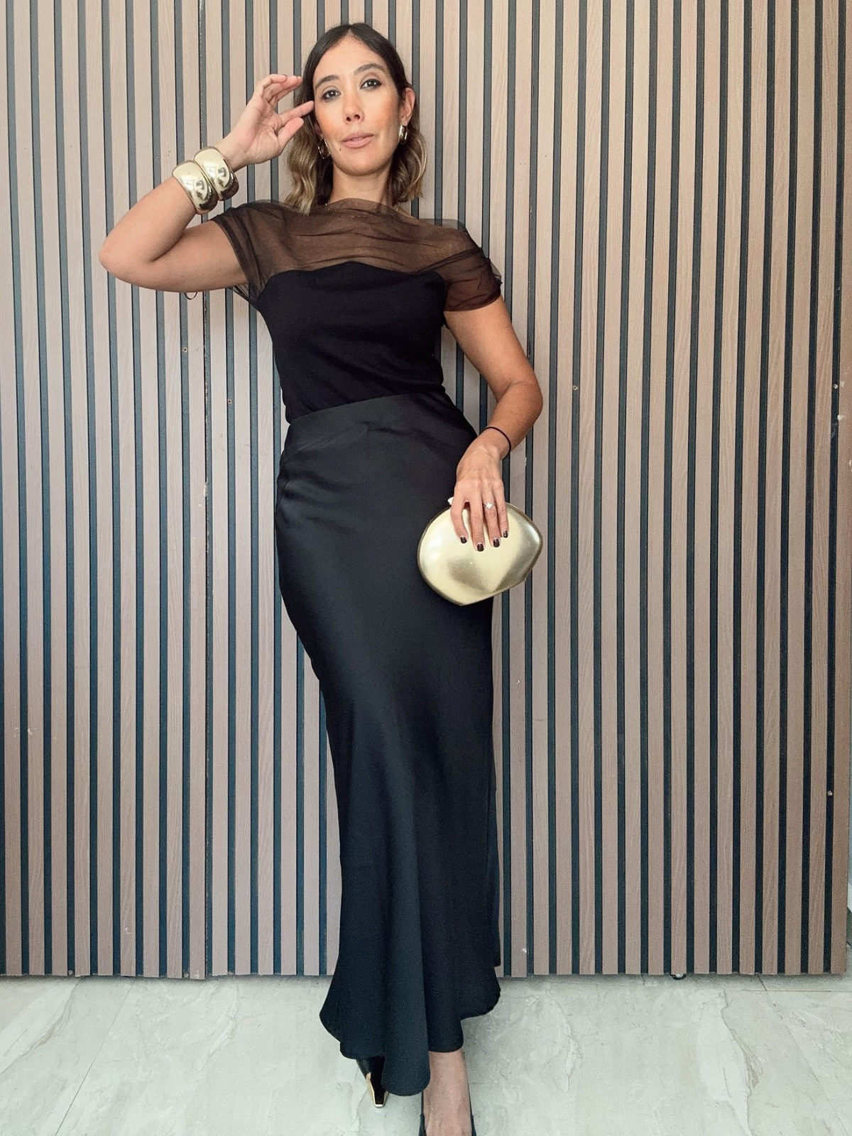 The Classic and Effortless Satin Midi Skirt