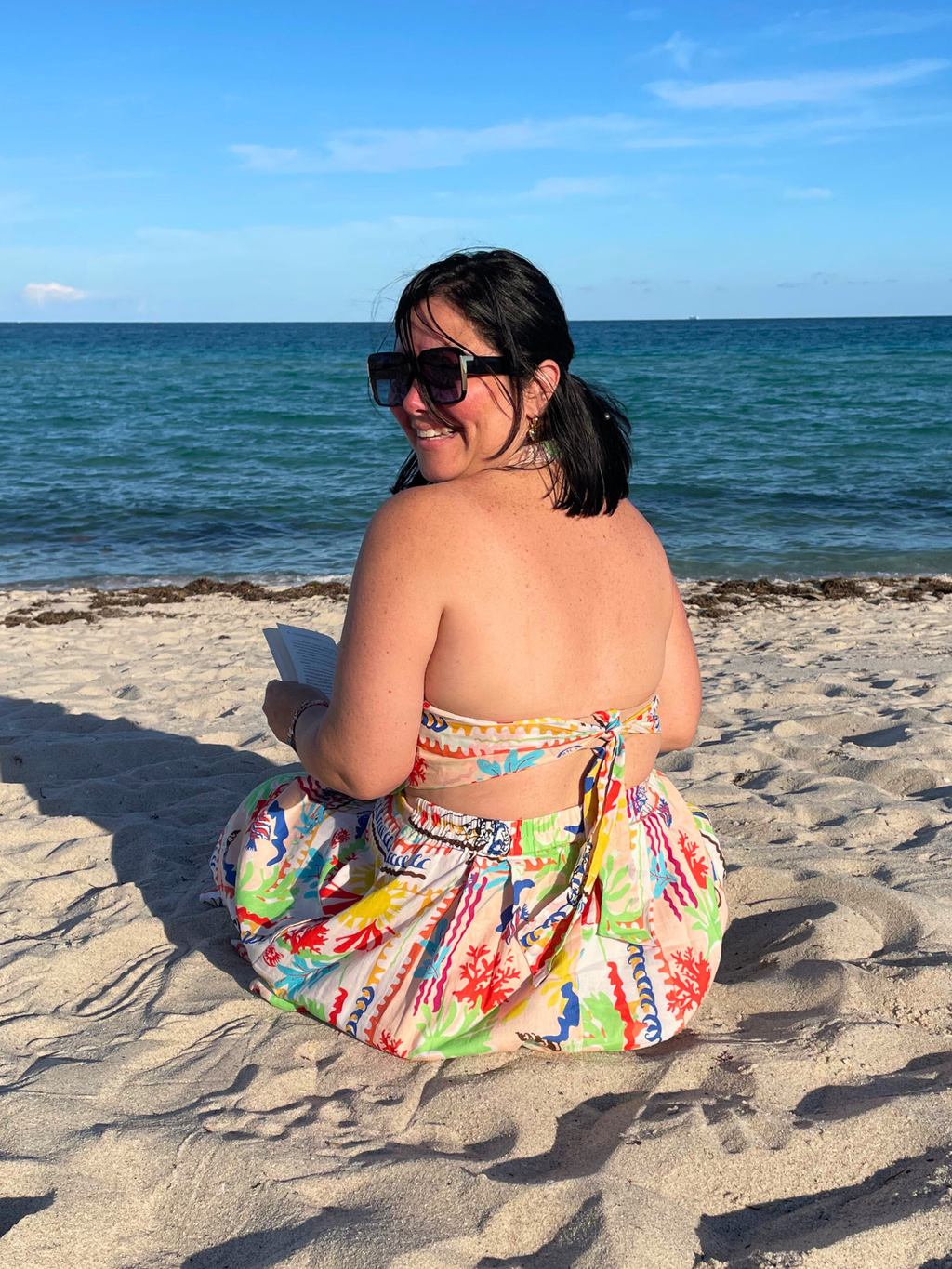 Beachy Coastal Halter Top & Midi Skirt Set