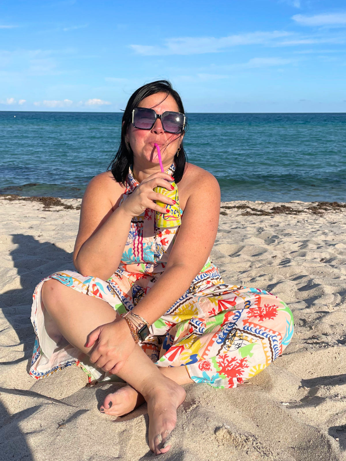 Beachy Coastal Halter Top & Midi Skirt Set