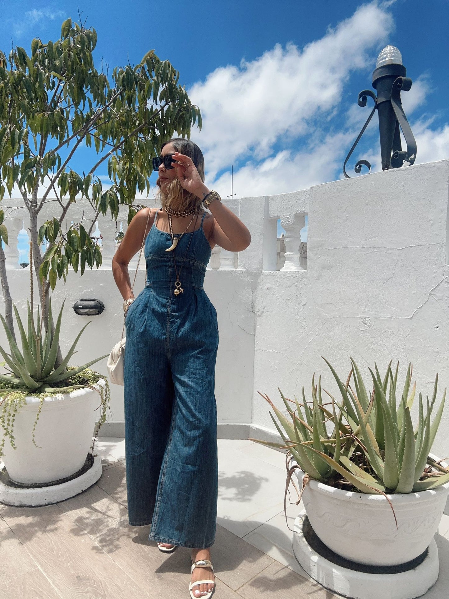 Layla Washed Denim Jumpsuit