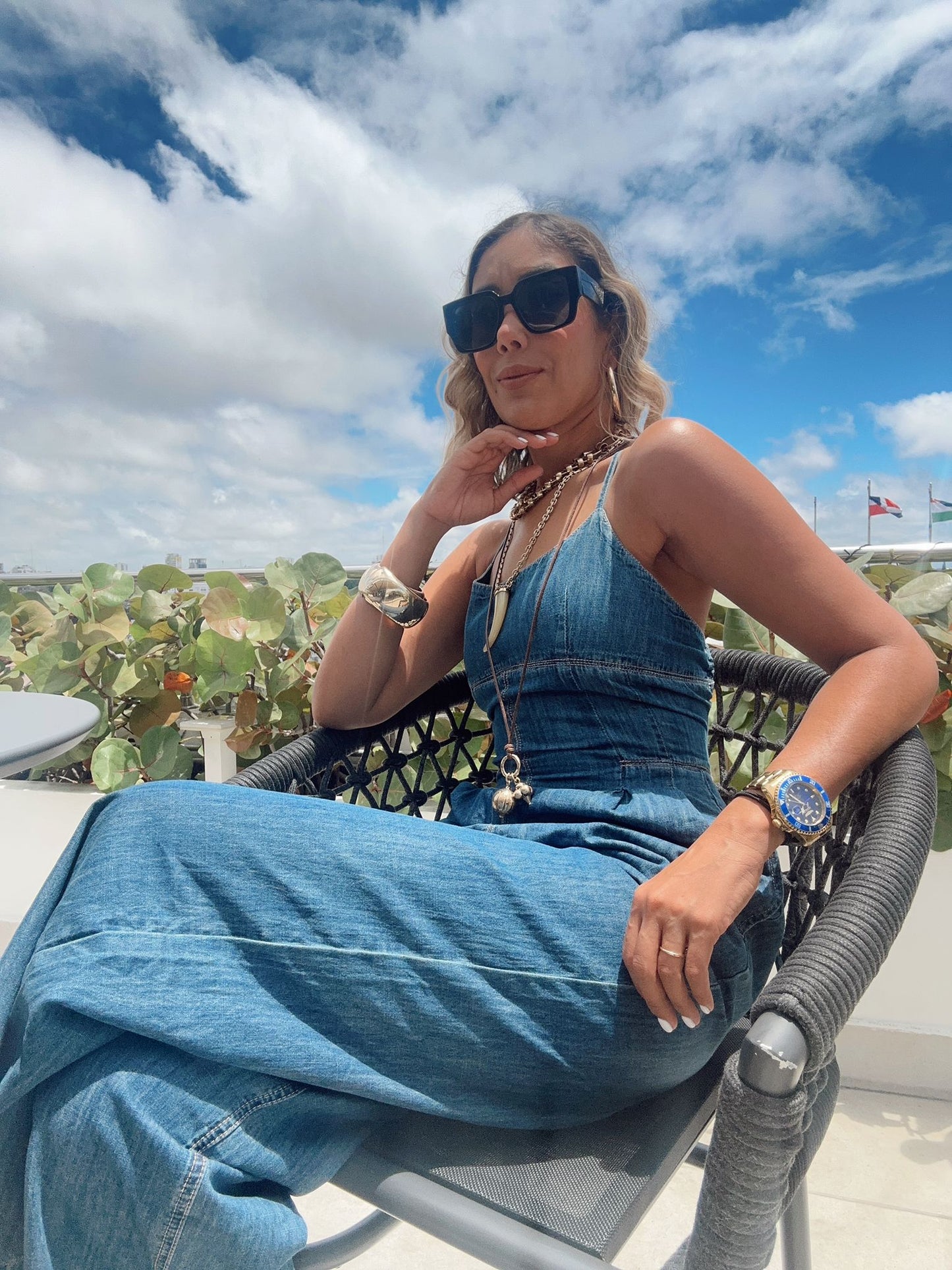 Layla Washed Denim Jumpsuit