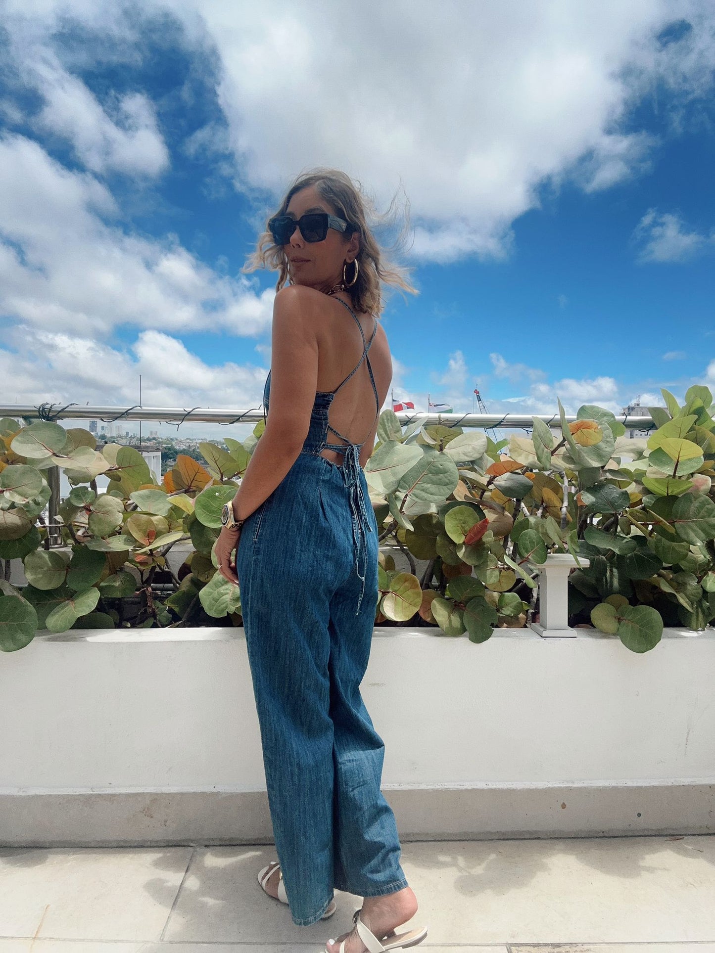 Layla Washed Denim Jumpsuit