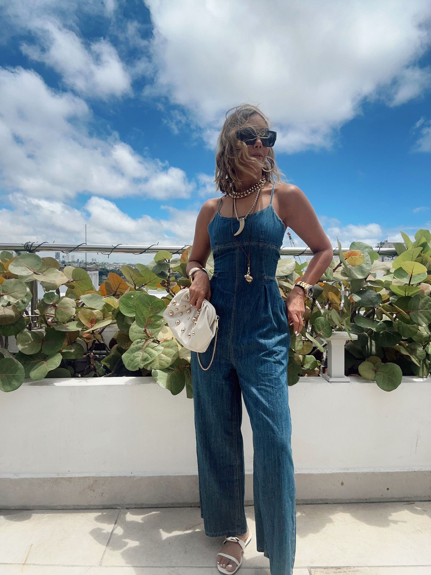 Layla Washed Denim Jumpsuit