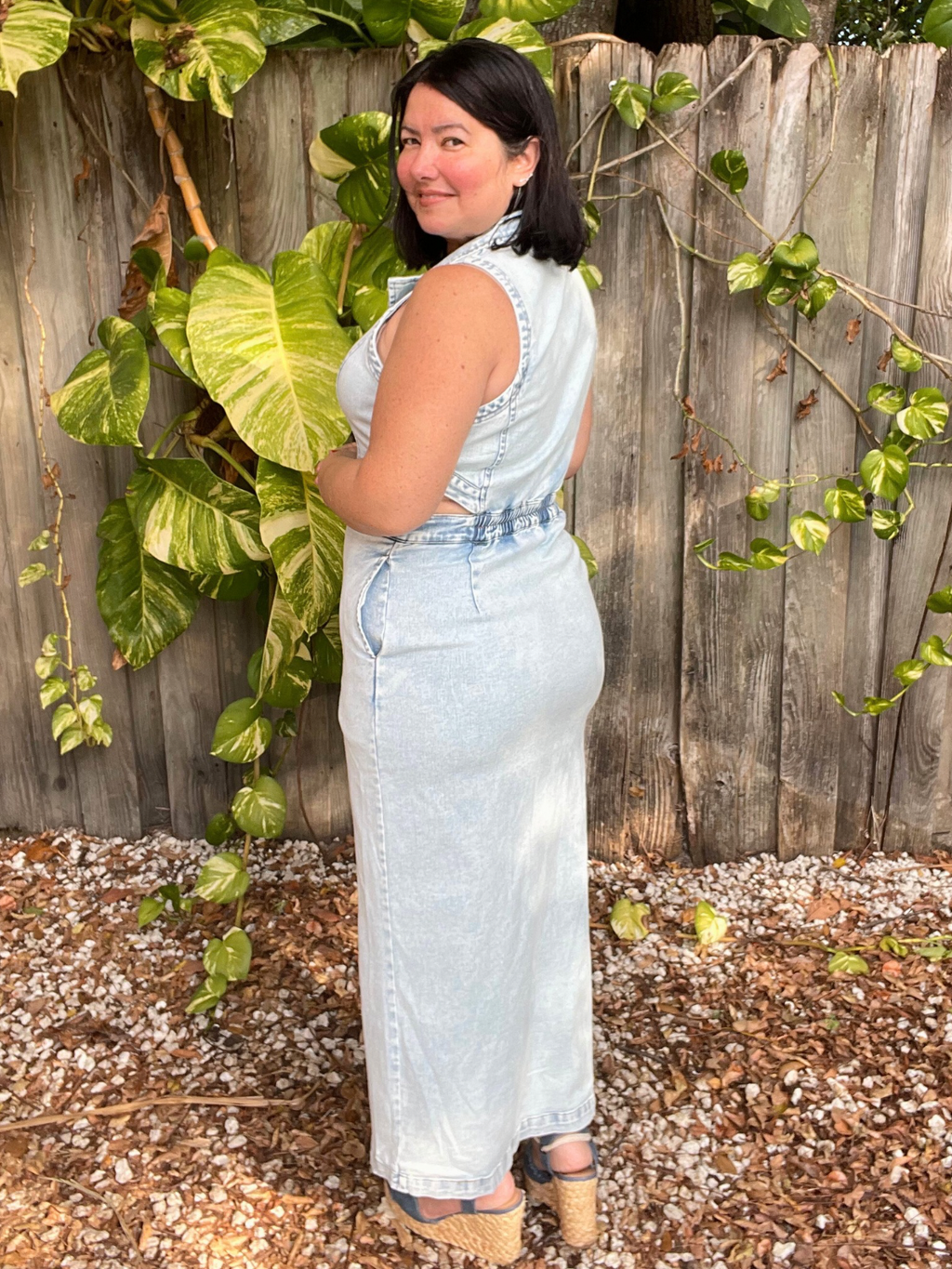 Define Me Denim Midi Dress