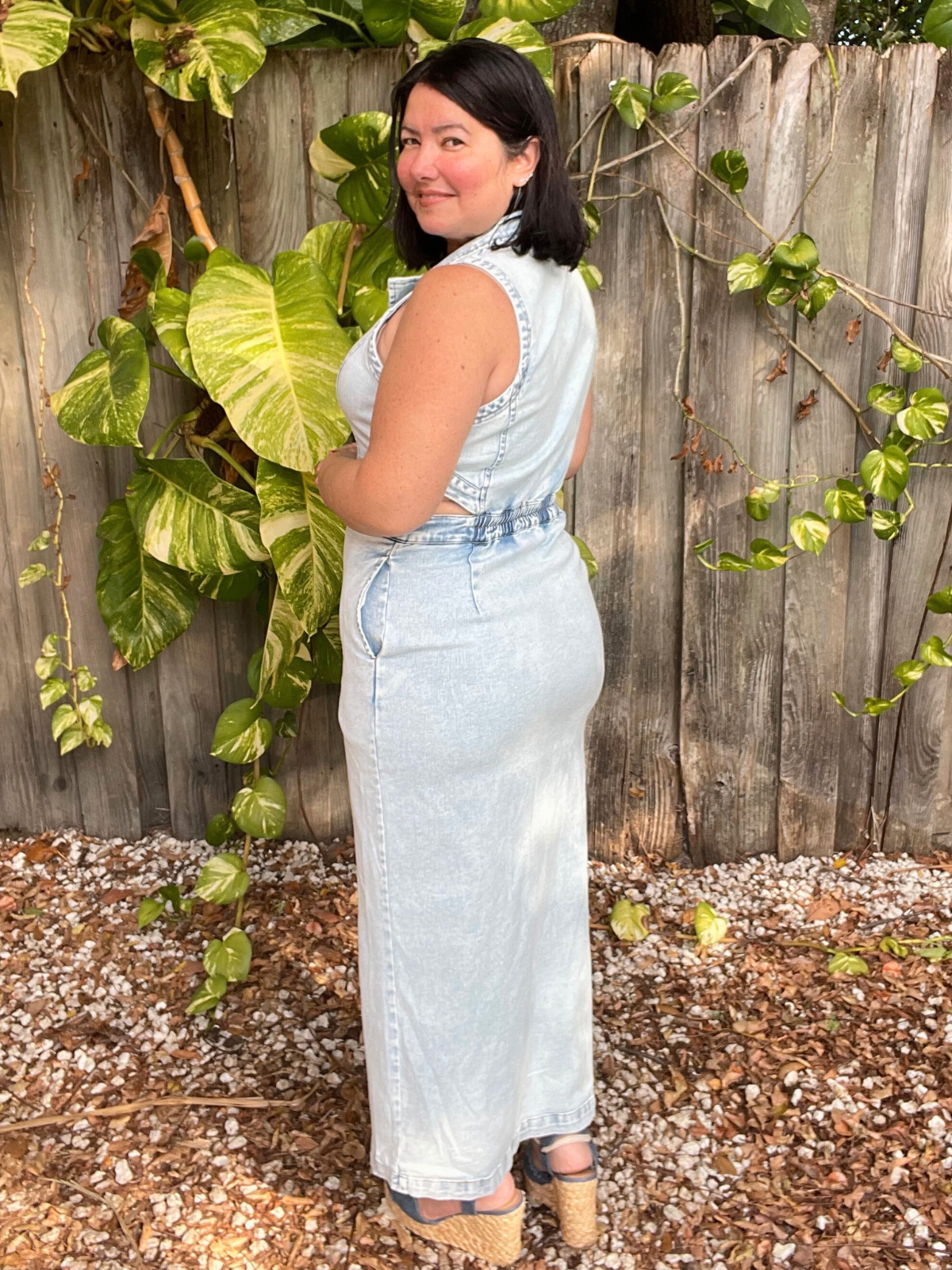 Define Me Denim Midi Dress